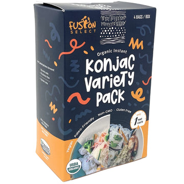 Fusion Select Organic Konjac Noodles - Shirataki Rice, Angel Hair, Spaghetti, Knots, Spaghetti - Healthy Diet Pasta - Rich In Fiber - Vegan, Keto, Paleo-Friendly, Zero Gluten, Low-Carb & Low-Calorie