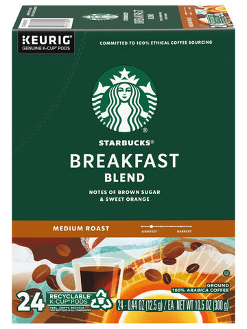 Starbucks Breakfast Blend Coffee K-Cups, 72 Count