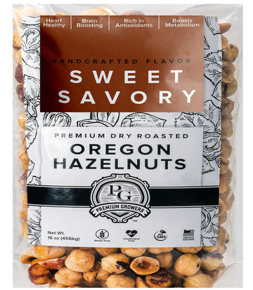 Oregon Natural Hazelnuts, Farm Fresh And Direct Sweet Savory Premium Dry Roasted Hazelnuts – Kosher Certified - 1 Lb Bag