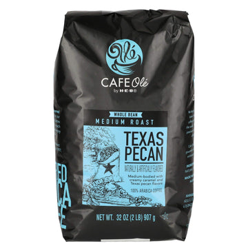 Cafe Ole Texas Pecan Medium Roast Whole Bean Coffee 32 Oz