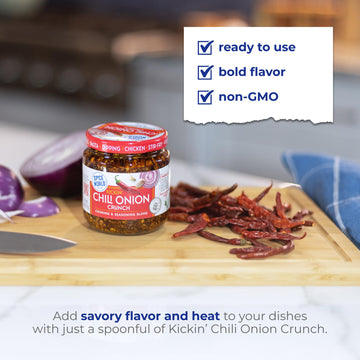 Spice World Chili Onion Crunch Seasoning Blend, 6oz - Ready-to-Use for Stir-Fries, Chili, Stews & Asian Dishes, Adds Savory Flavor & Heat