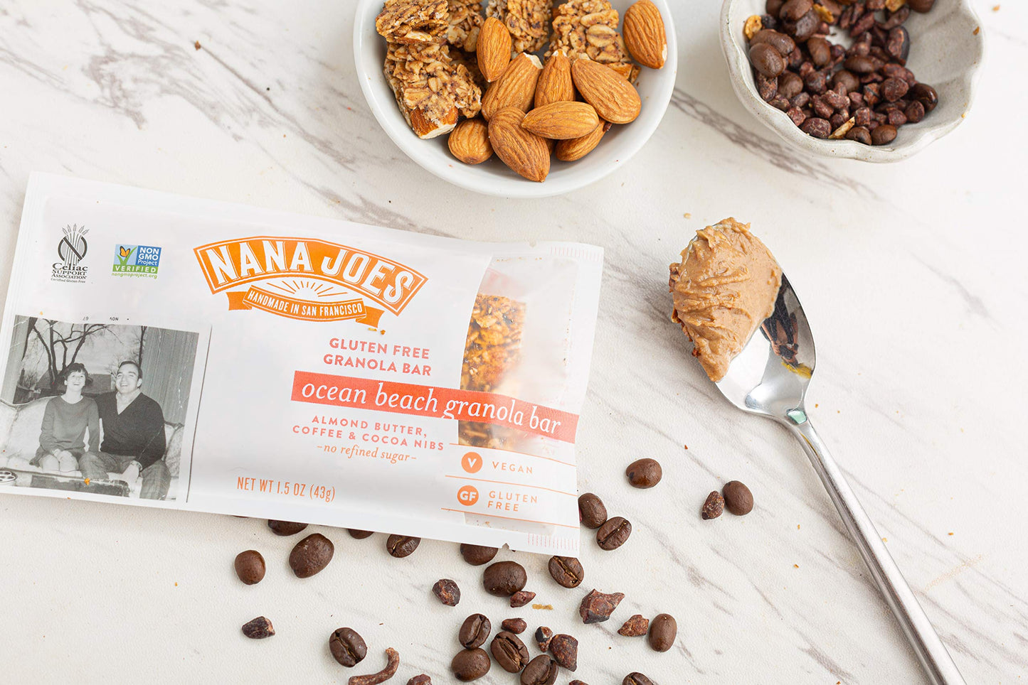 NANA JOES GRANOLA Almond Butter Coffee Cacao Nibs Gluten-Free Vegan 12 Pack