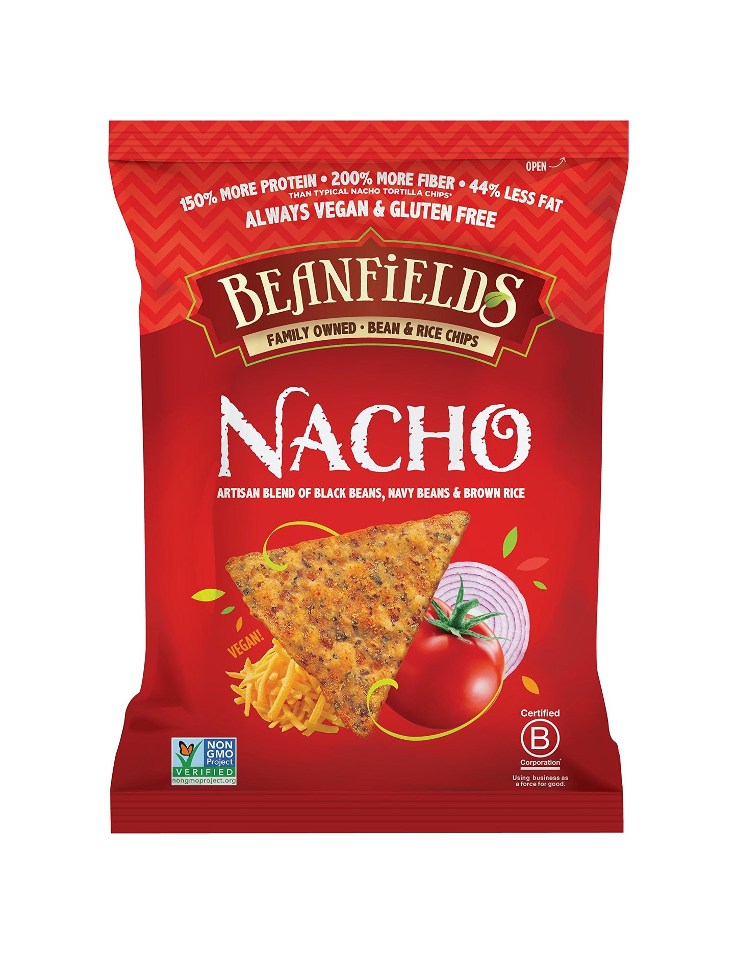Beanfields Bean & Rice Chips, Nacho, 1.5 Ounce (Pack of 24)