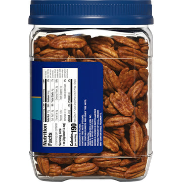 Fisher Pecan Halves, Unsalted Raw Nuts, 23 oz Resealable Jar, Gluten Free, Vegan Protein, Keto Snack, Brown