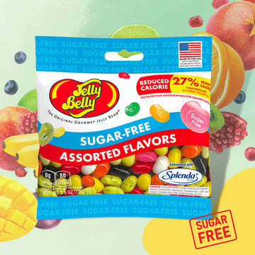 Sweetzo Sugar Free Jelly Beans, Sugar-Free Chewy Candies in Assorted Fruity Flavors, Low Calorie Shareable Sweet Snacks - 2.8 Ou