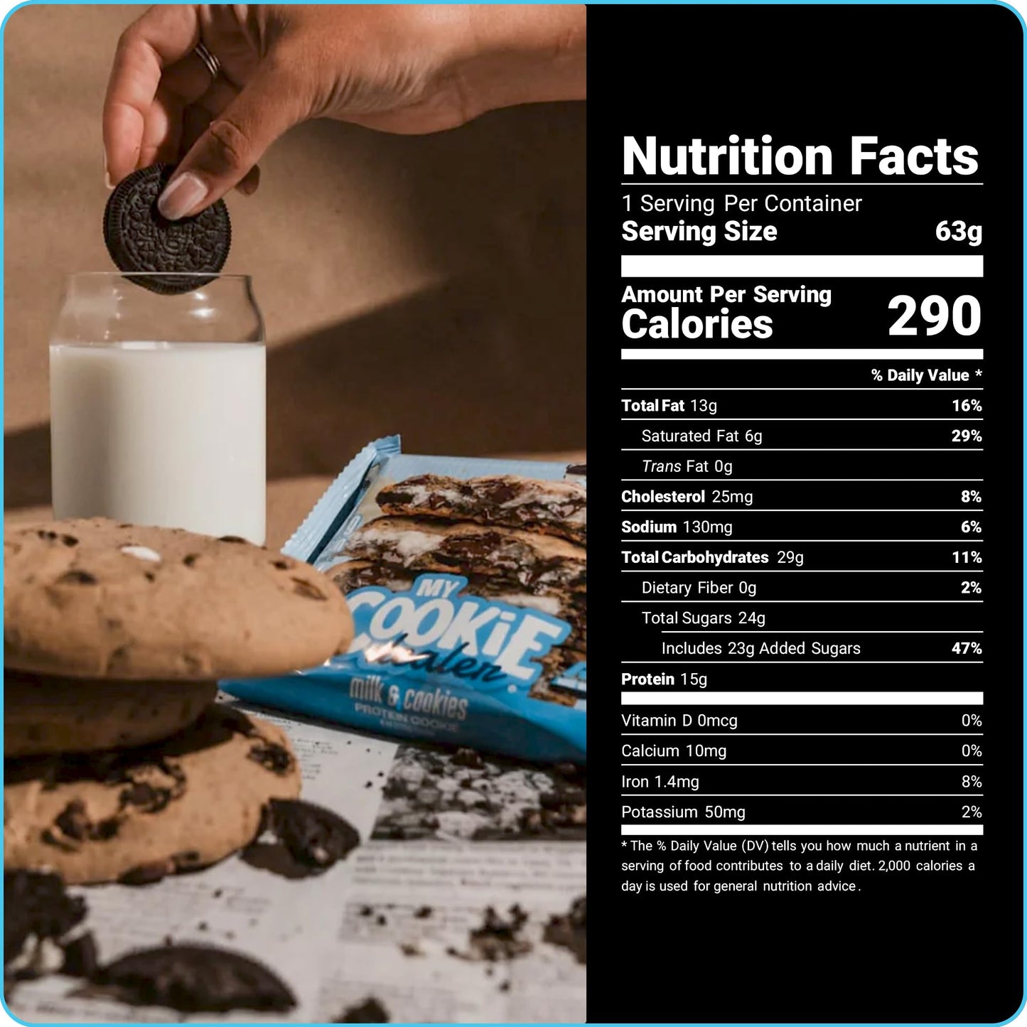 My Cookie Dealer Protein Cookies - 15g Protein, Individually Wrapped Snacks, 2.2oz (Pack of 12)