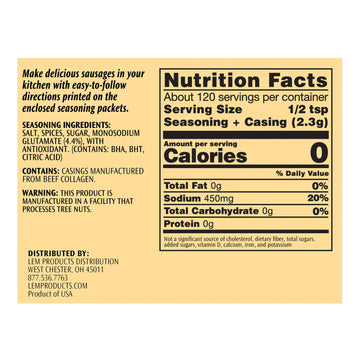 LEM Backwoods Breakfast Sausage Seasoning Kit, Seasons Up to 20 Pounds, 9.8 Ounce Package, Model 9563