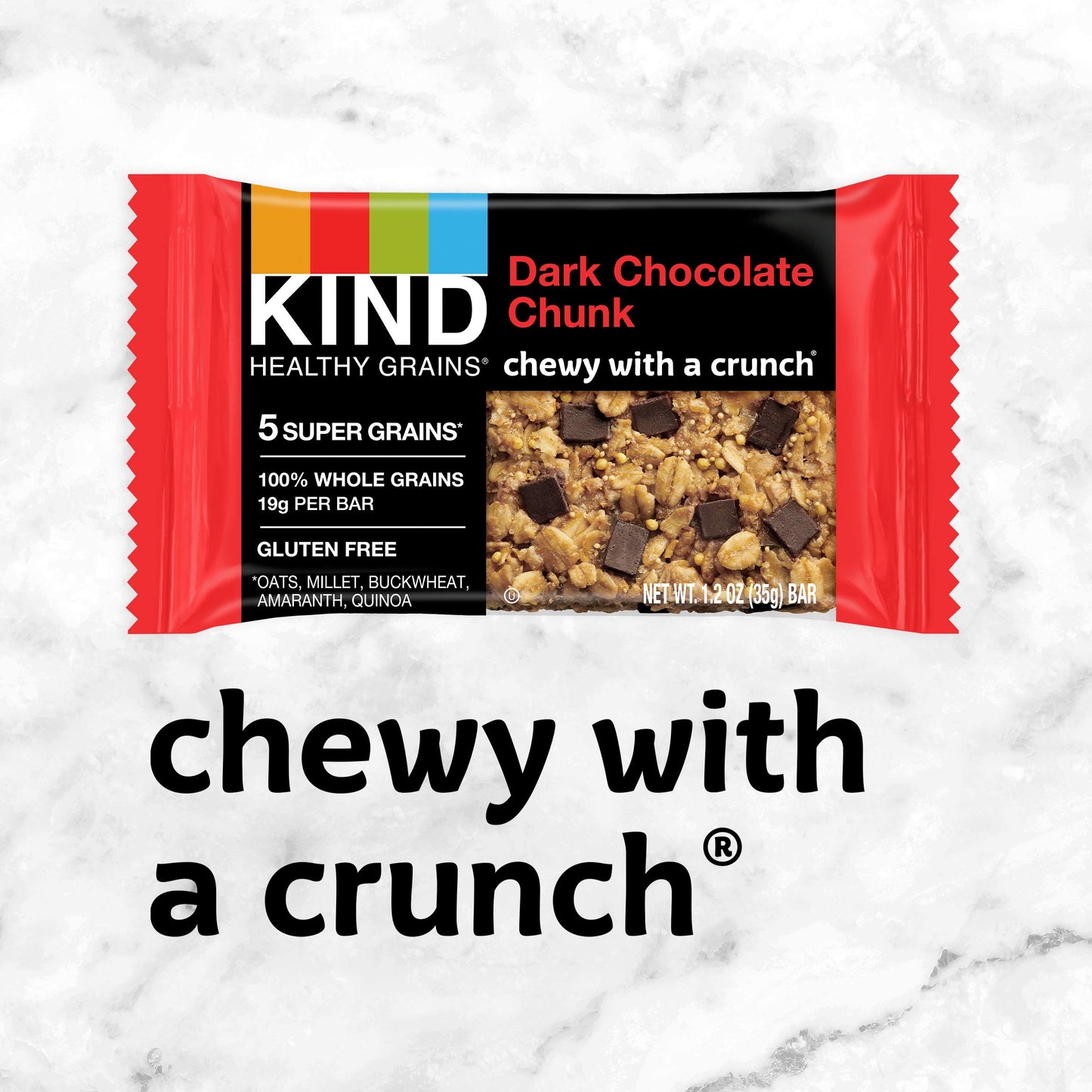 Kind Dark Chocolate Healthy Grains Bars, Chunk, Gluten Free, 1.2 Oz, , 30 Count (Pack Of 6)