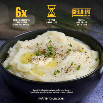 Nutrient Survival Potato Flakes, Powdered Vitamin Potato (4 Cans, 30 Servings Per Can) For Mashed Potatoes, Soups, Emergency Food Supply & Camping Supplies, 38 Nutrients, Shelf Stable Up To 25 Years