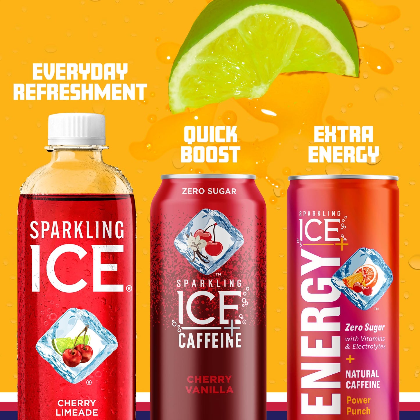 Sparkling Ice Cherry Limeade Sparkling Water, Zero Sugar, 17 Fl Oz Bottles, Pack of 12