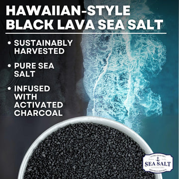 Black Salt, Hawaiian-Style Black Lava Sea Salt, Black Sea Salt With Activated Charcoal, Black Hawaiian Sea Salt For Cooking & Fi