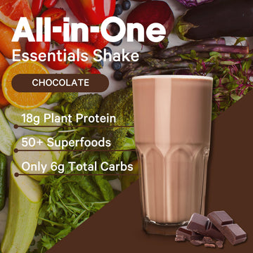Meal Replacement Shake - Nutritious Plant Based Organic Protein Powder (Chocolate, 24 Servings) - Meal Replacement & Snack for B