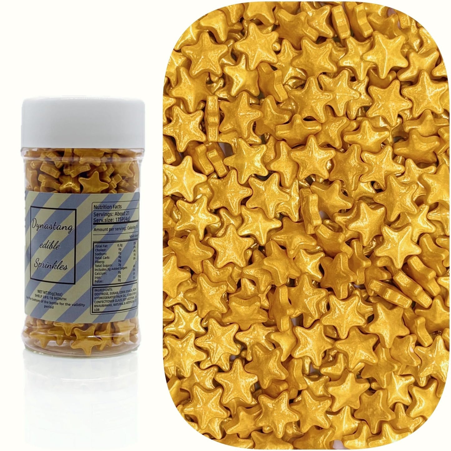 Dynastang 10mm Gold Stars Sprinkles Edible Stars Cake Decorating Stars Cake Decorations Cupcake Toppers Cookie Decorating Perfec