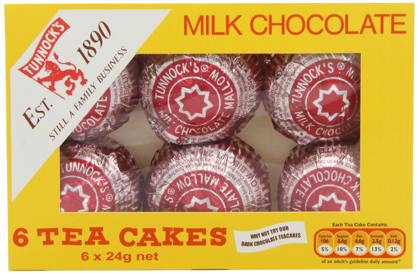 Tunnocks Tea Cakes Milk Chocolate 6 X 24G