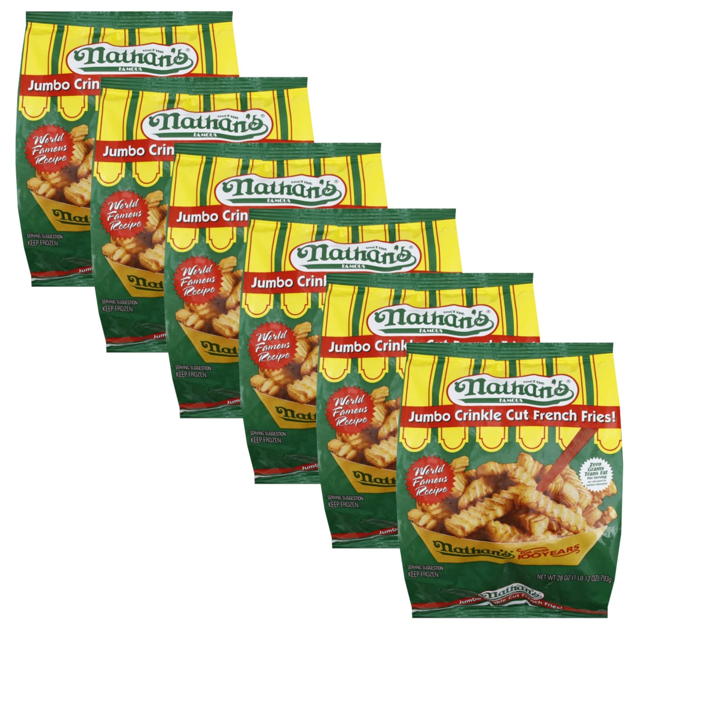 Ready Set Gourmet Nathans Famous Crinkle Cut French Fries - 0g Trans Fat - 6 Pack (28 oz Each)