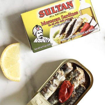 Sultan Moroccan Sardines in Chili Oil, 100% All-Natural, High Protein, 4.37oz