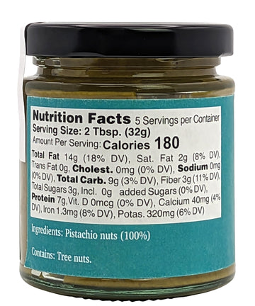 Nutural World - Crunchy Pistachio Butter 6 Oz (170G) / 100% Pure Single Ingredient - Great Taste Award Winner