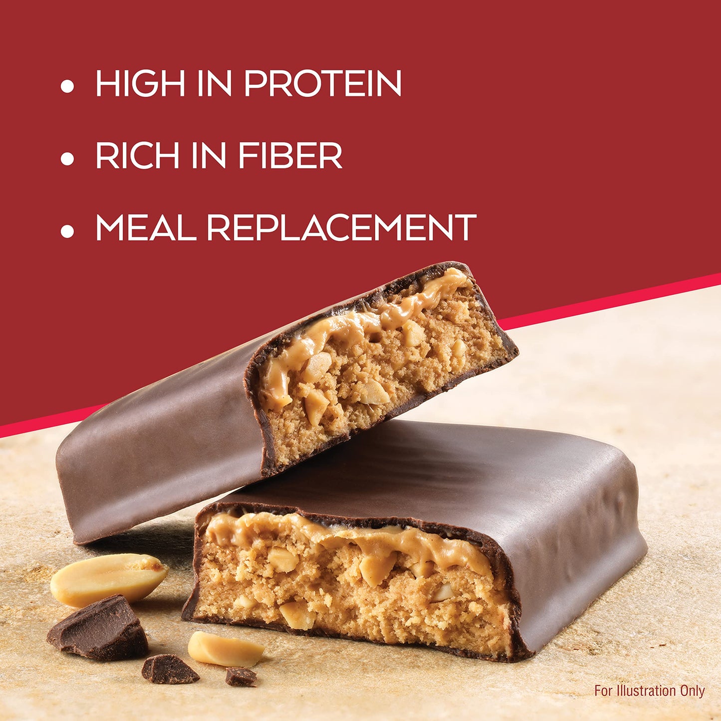 Atkins Chocolate Peanut Butter Protein Meal Bar, High Fiber, 16g Protein, 2g Sugar, 3g Net Carb, Meal Replacement, Low Carb, Ket