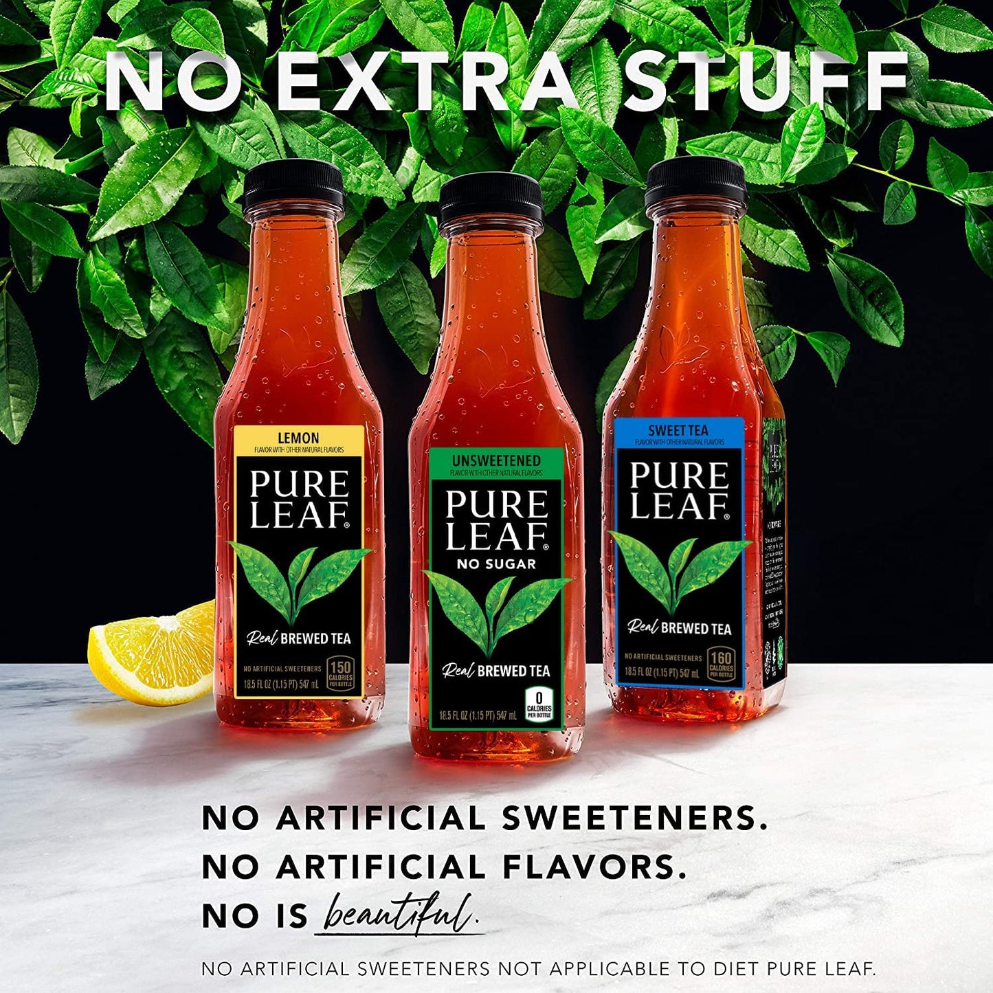 Pure Leaf Unsweetened Green Iced Tea, 18.5 Fl Oz Bottles, Pack of 12 - Refreshing, Natural Flavor, No Sugar Added