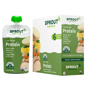 Sprout Organic Baby Food Pouches Stage 3, Creamy Vegetables W/ Chicken, 4 Oz (Pack Of 12)