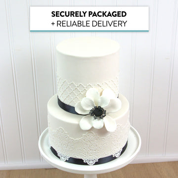 Global Sugar Art Poppy Anemone Sugar Cake Flowers White With Black Center, 3 Count By Chef Alan Tetreault