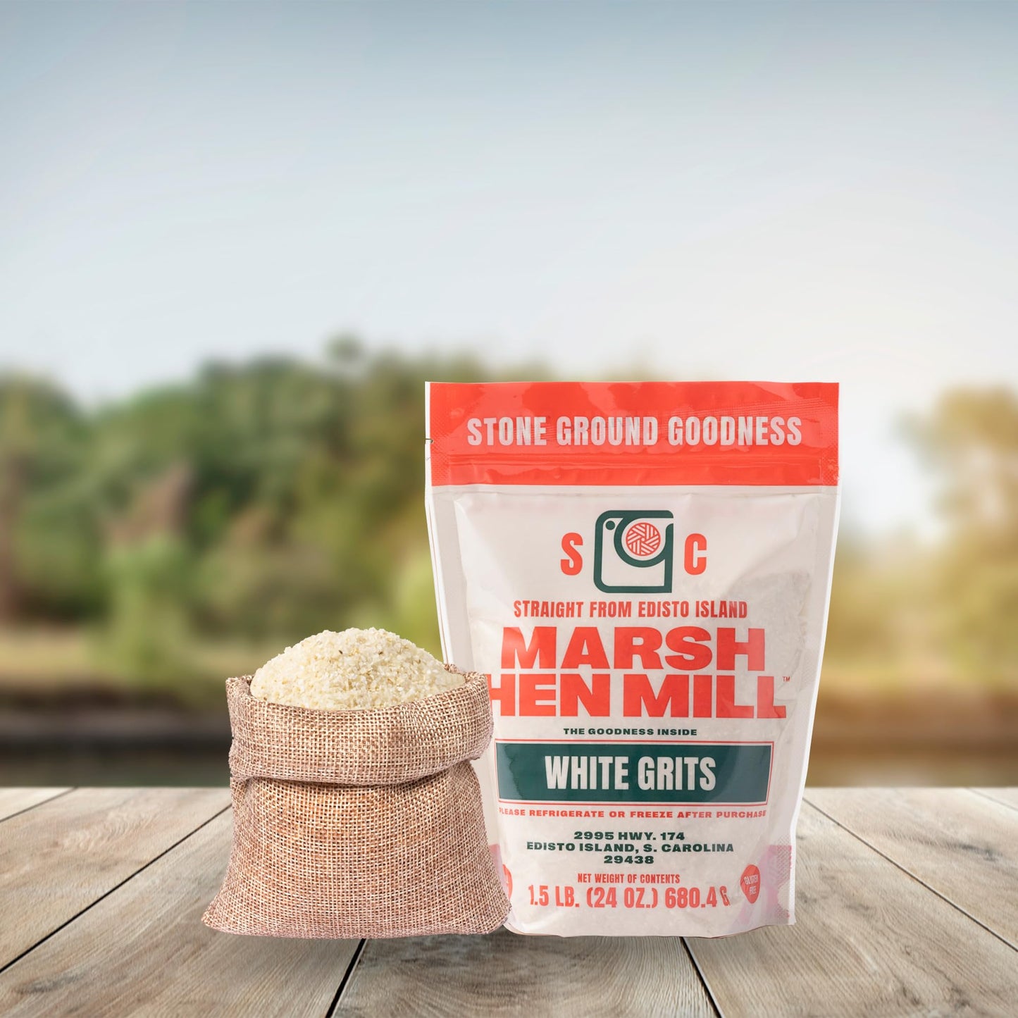 Marsh Hen Mill White Grits - Stone Ground, Gluten-Free, Instant, 24 oz (Pack of 1)