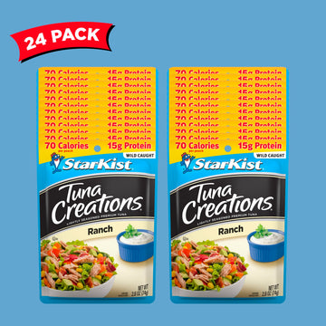 StarKist Tuna Creations, Ranch Flavor, 2.6 oz Pouch, Pack of 24