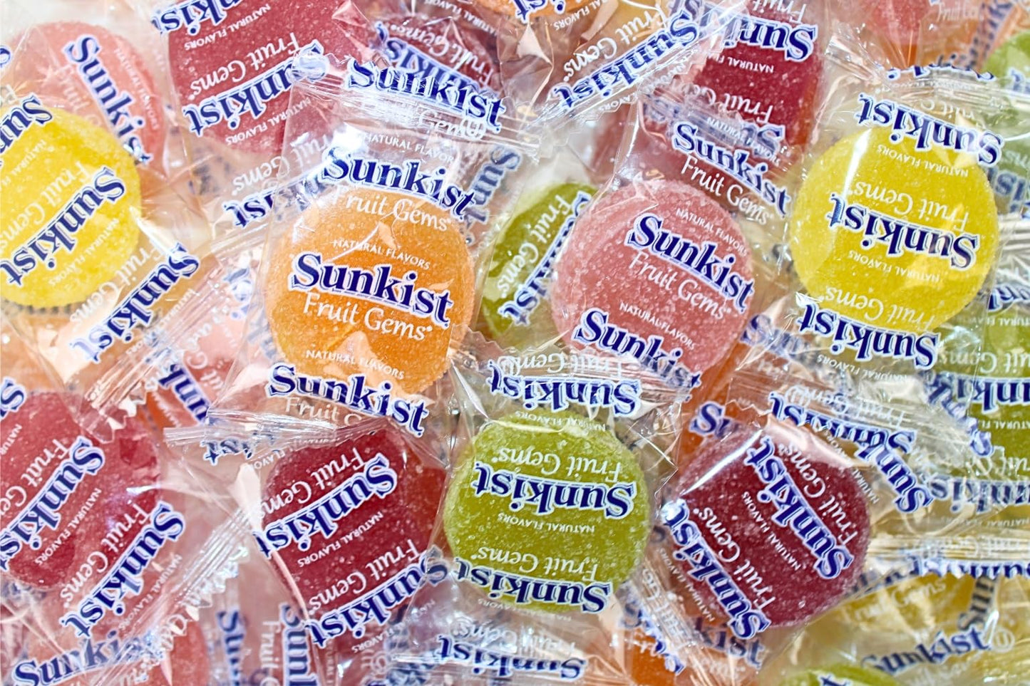 Soft Gem Candy, Sunkist Fruit Gem Gems, Individually Wrapped, Soft Sugar Dusted -Bulk Candy- All Natural- Grandys Candys Nostalg