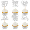 24PCS Happy 60th Birthday Cupcake Toppers Sixty Straight Outta 1965 Cupcake Picks Cheers to 60 Lengend Since 1965 Cake Decoratio