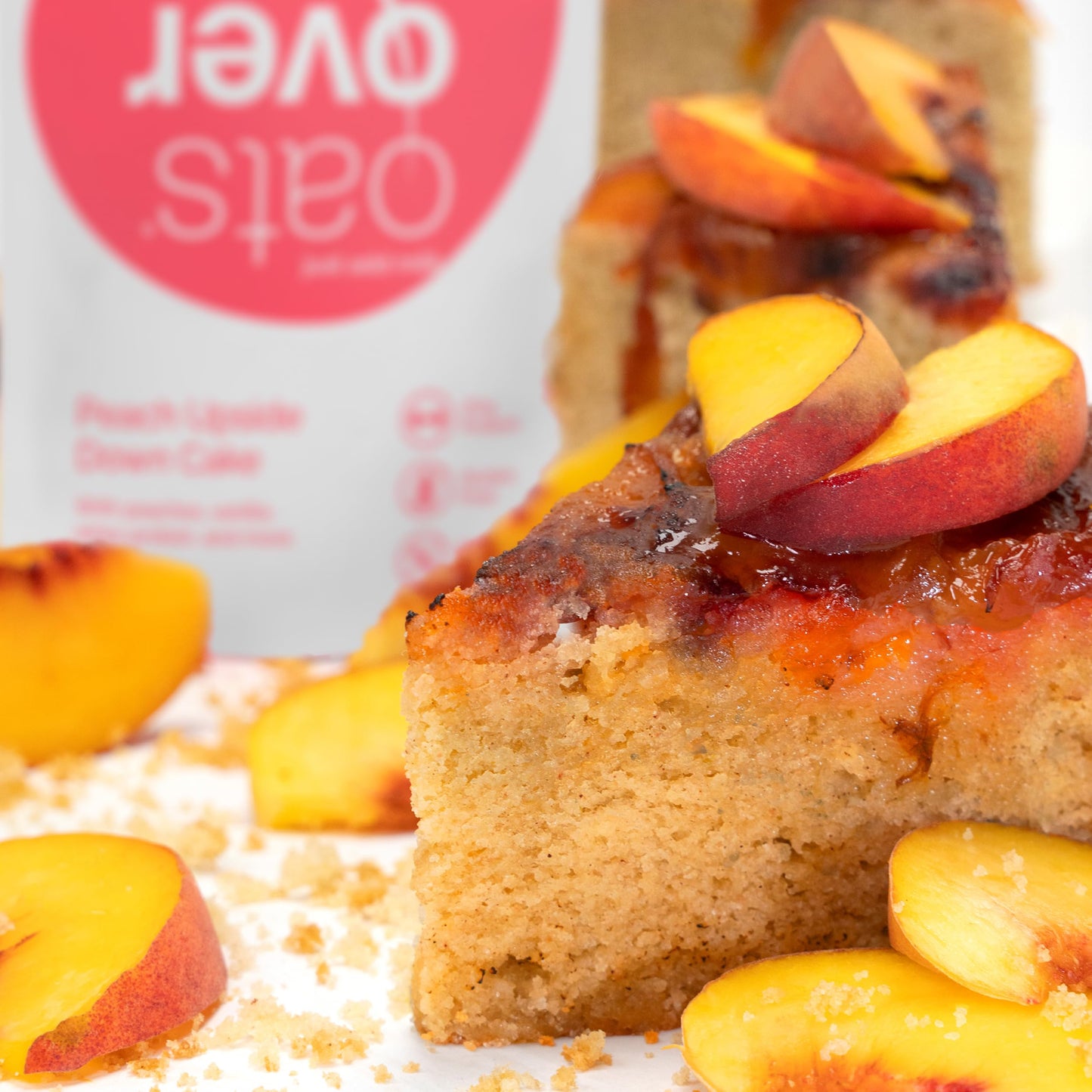 Oats Overnight Peach Upside Down Cake Breakfast Shake - 20g Protein, Gluten Free, High Fiber - 2.7 oz (Pack of 24)