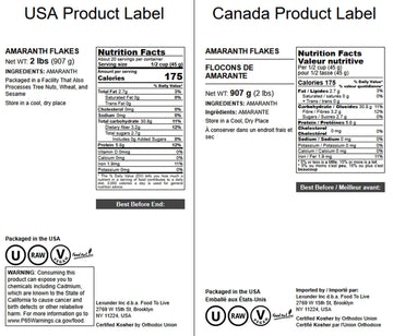Food To Live Amaranth Flakes 2 Pounds - Flaked Whole Amaranth Seeds, Vegan. Natural Thickener. Good Source Of Protein. Great Alt