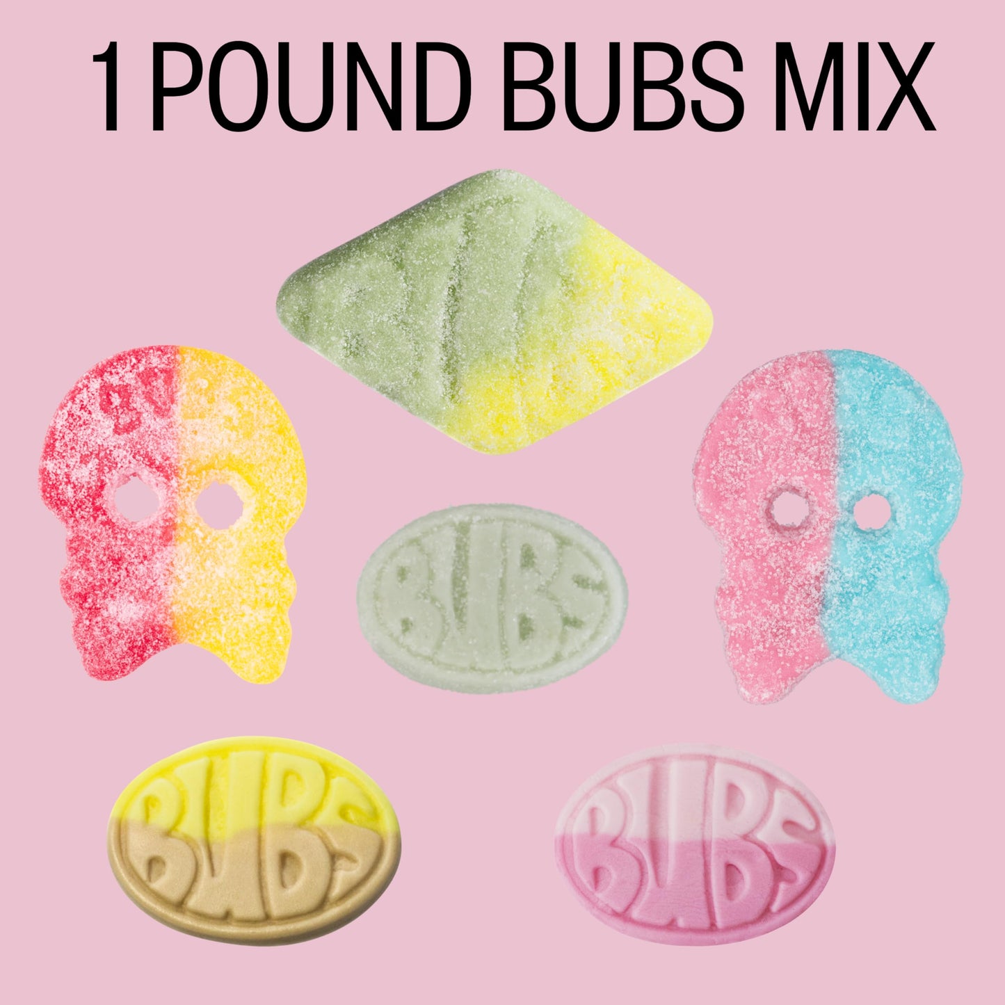 Bubs Swedish Candy Mix - Authentic Sweet and Sour Swedish Gummies - 1 Pound of Godis From Sweden - Big Ovals, Dizzy Skulls, Tutt