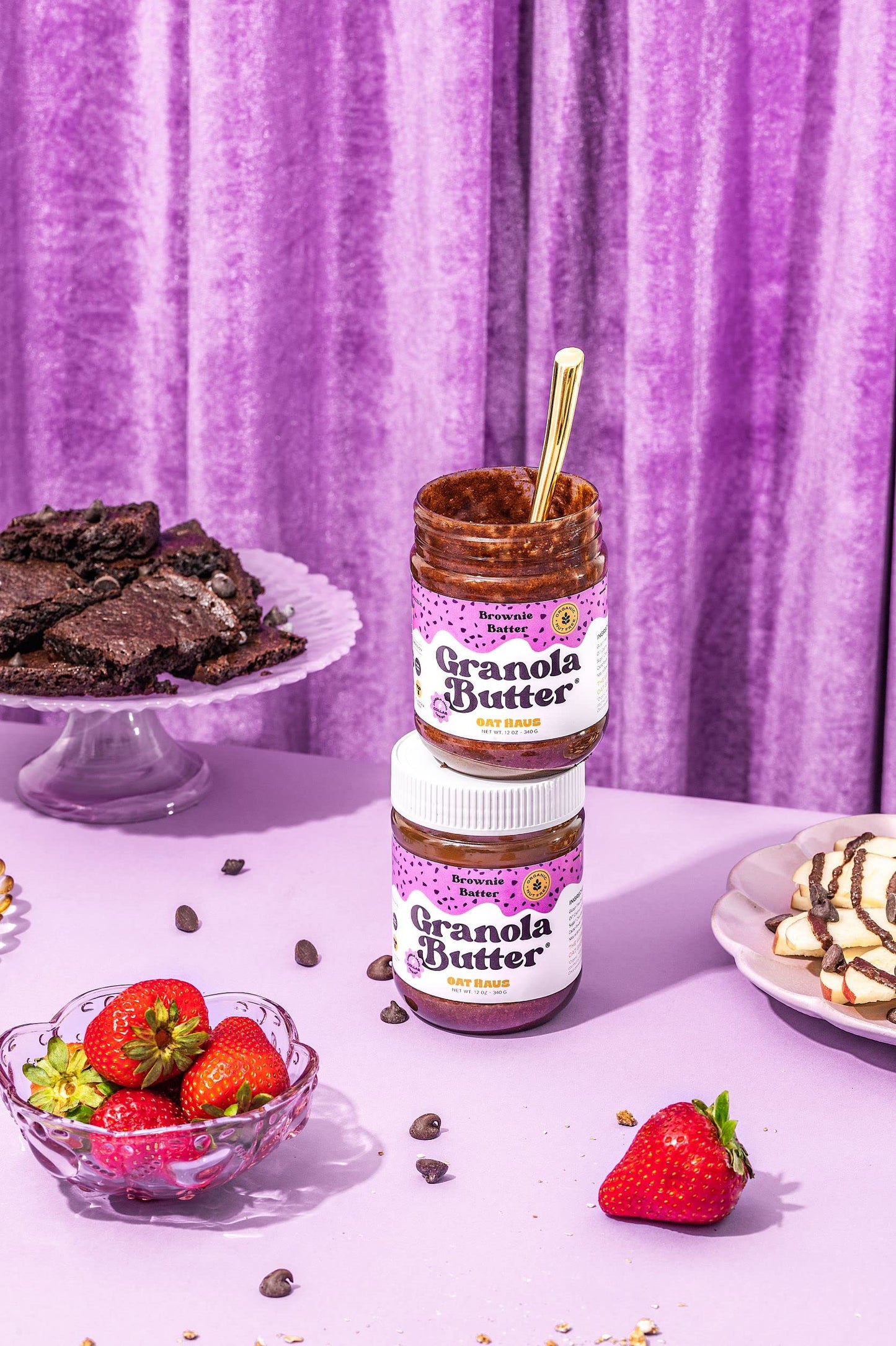 Kween Oat Haus Brownie Batter Granola Butter | Peanut-Free, Almond (Tree-Nut) Free, & School-Safe (Top 8 Allergen Free) | Nutella & Chocolate Spread Alternative