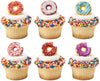 DecoPac Donut Cupcake Rings, Cake Toppers, 24 Pack, Multicolor, Food Safe Plastic Decorations