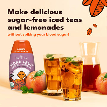 Sweetleaf Orange Passionfruit Liquid Monk Fruit - Monk Fruit Liquid Sweetener Drops, Organic Monk Fruit Extract, Zero Calorie Sw