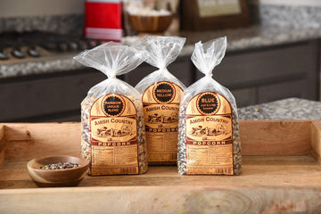 Amish Country Popcorn | 3-2 Lb Bags - Rainbow, Medium Yellow & Blue Kernels | Old Fashioned, Non-Gmo And Gluten Free