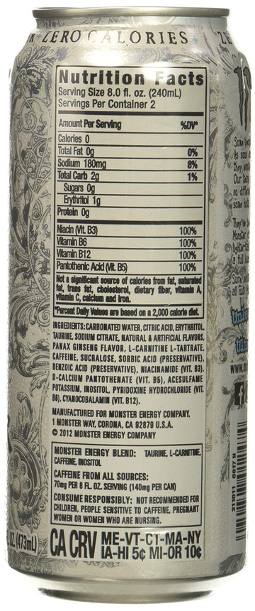 Monster Energy Zero Ultra, 16 fl oz.