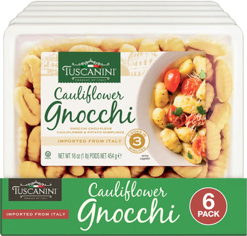 Tuscanini Cauliflower Gnocchi 16oz (6 Pack) | Imported From Italy, Low Fat, Ready in Minutes!
