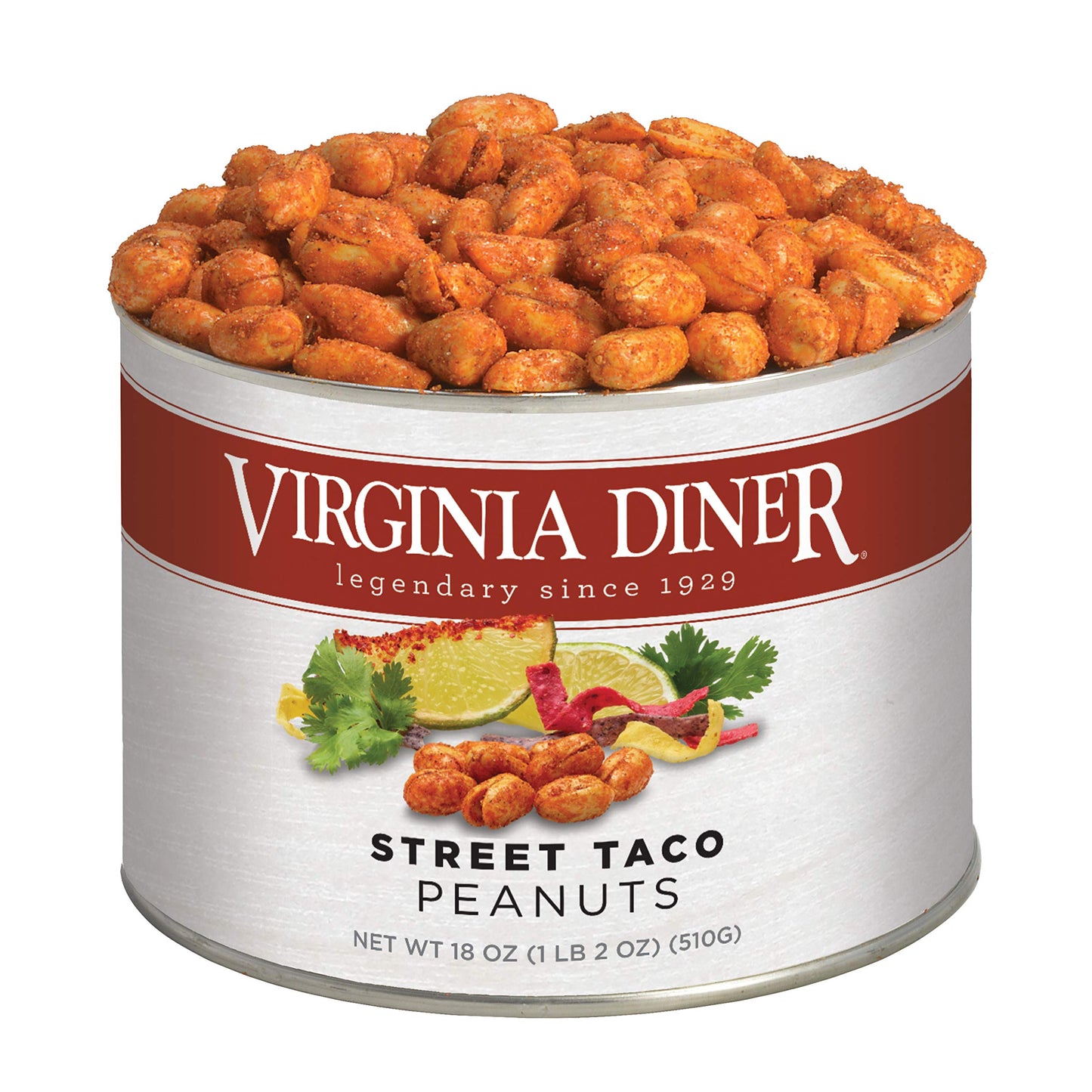Virginia Diner - Gourmet Street Taco Peanuts (With Cilantro And Lime), 18 Ounce Tin