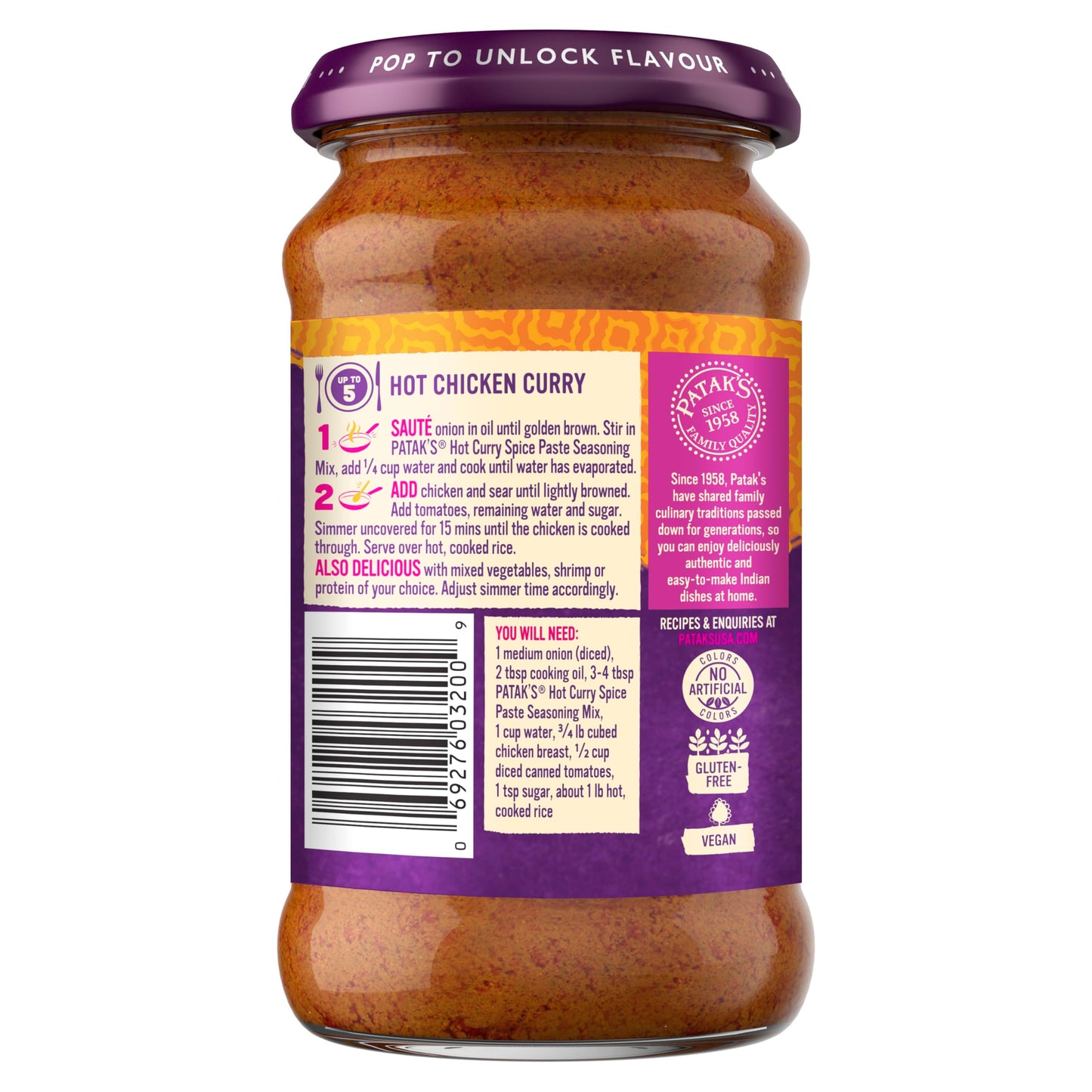Patak'S Hot Curry 10Oz 3Pk