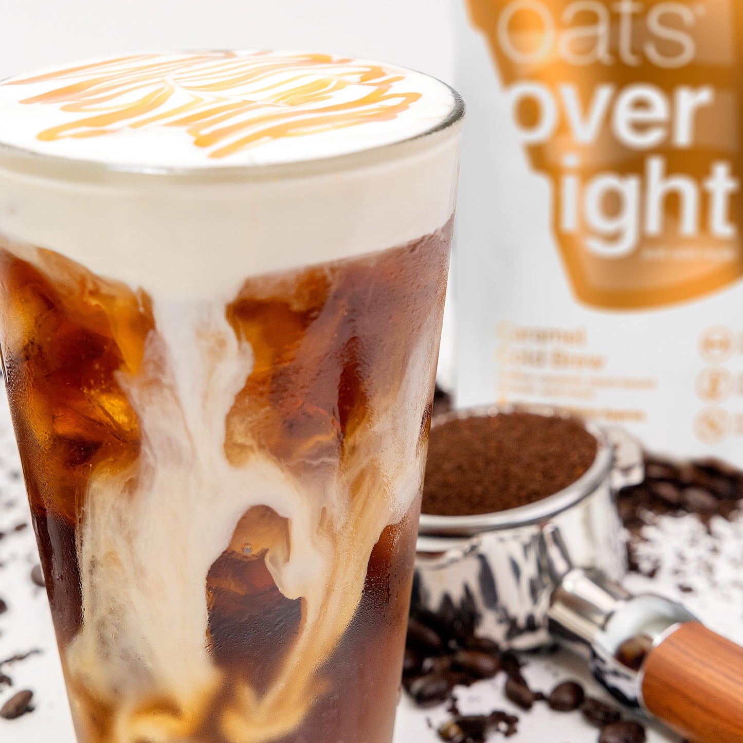 Oats Overnight Caramel Cold Brew Vegan Breakfast Shake, 20g Protein, Gluten Free, 2.6 oz (Pack of 16)