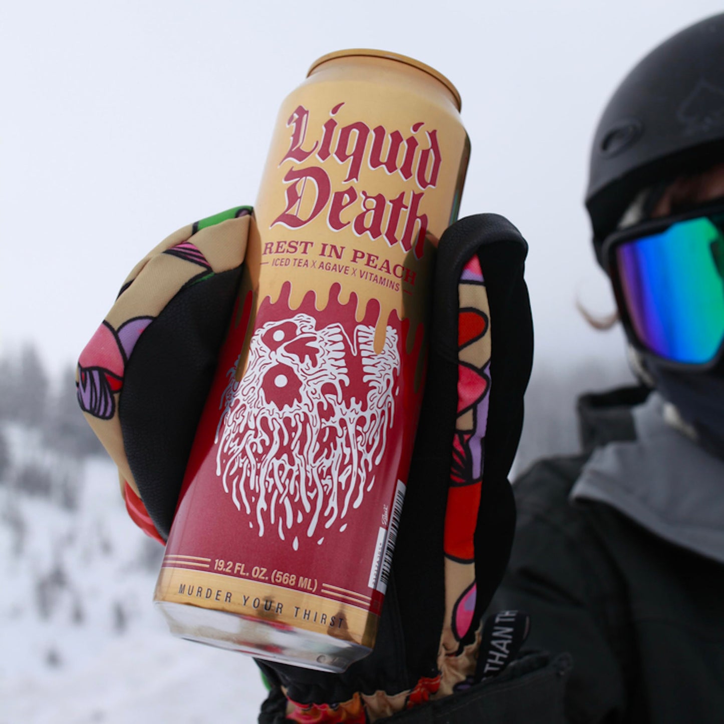 Liquid Death, Rest In Peach Iced Tea, 8-Pack (King Size 19.2Oz Cans), Peach Flavored Tea Sweetened With Real Agave, B12 & B6 Vit