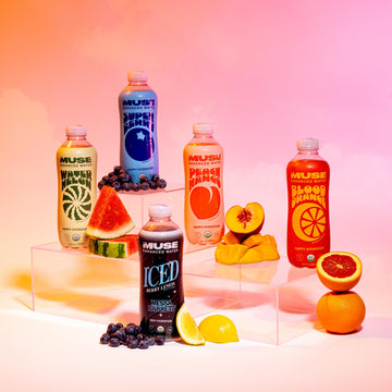 Mymuse Organic Enhanced Flavored Water, Variety Pack, 16.9 Fl Oz Bottle (12 Pack), 1G Of Sugar, Immune Support With Zinc & Elder