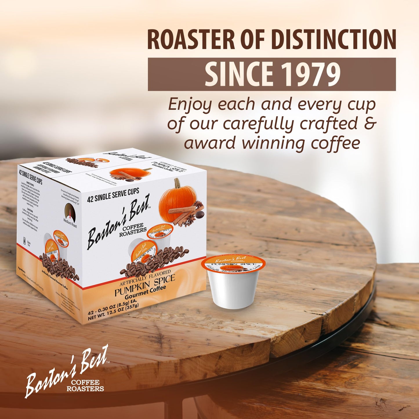 Bostons Best Single Serve Coffee, Pumpkin Spice,12.6 oz, 42 Count