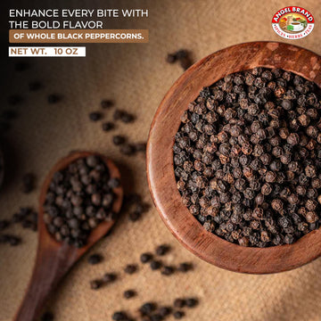 Angel Brand Black Peppercorns Whole - Premium Peppercorns For Grinders, Cooking, And Seasoning - Perfect Whole Black Pepper For