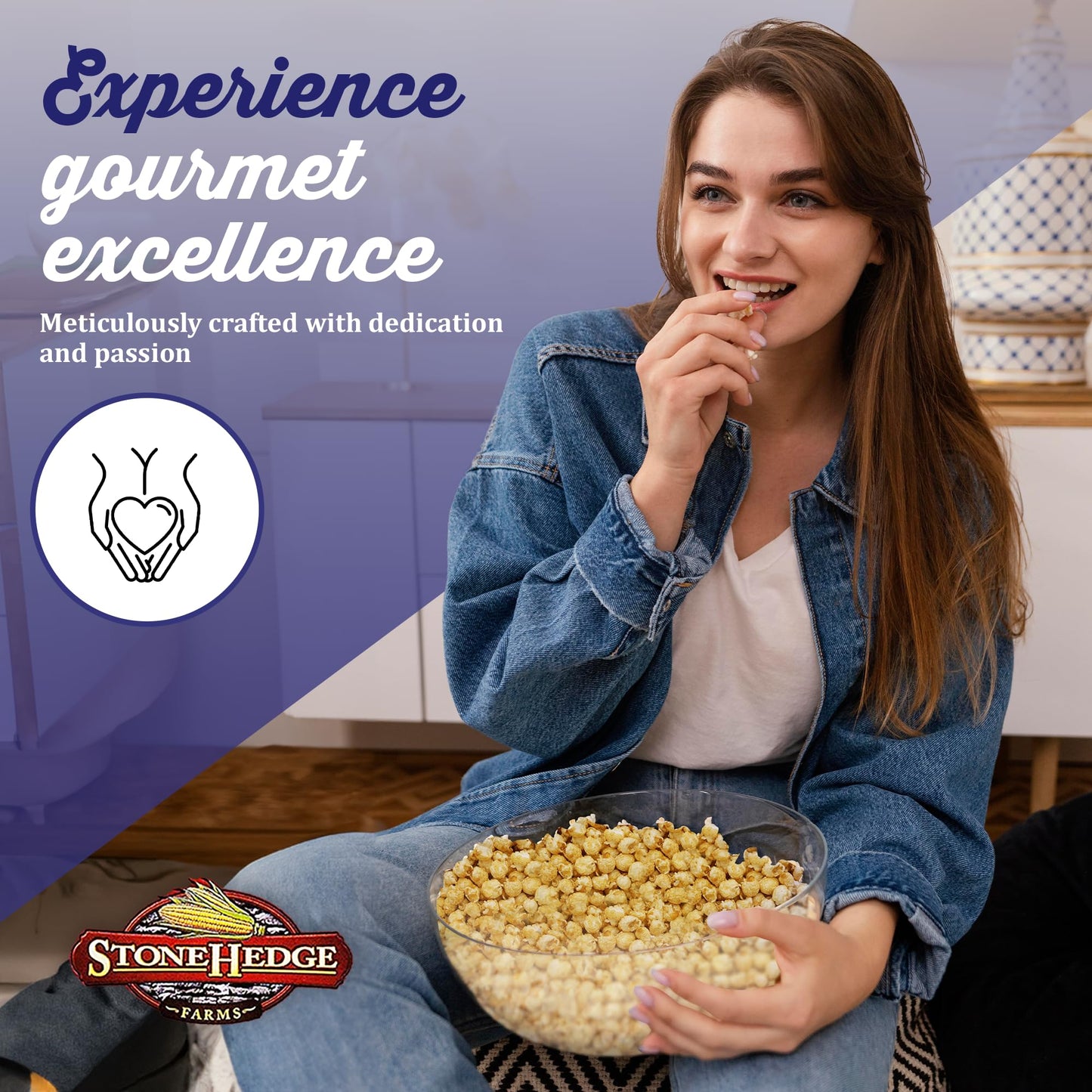 Stonehedge Farms Flavored Popcorn Variety Pack | Caramel & Cinnamon Bun | 30 oz (Pack of 2) | Bulk Popped Carmel Corn | Made in