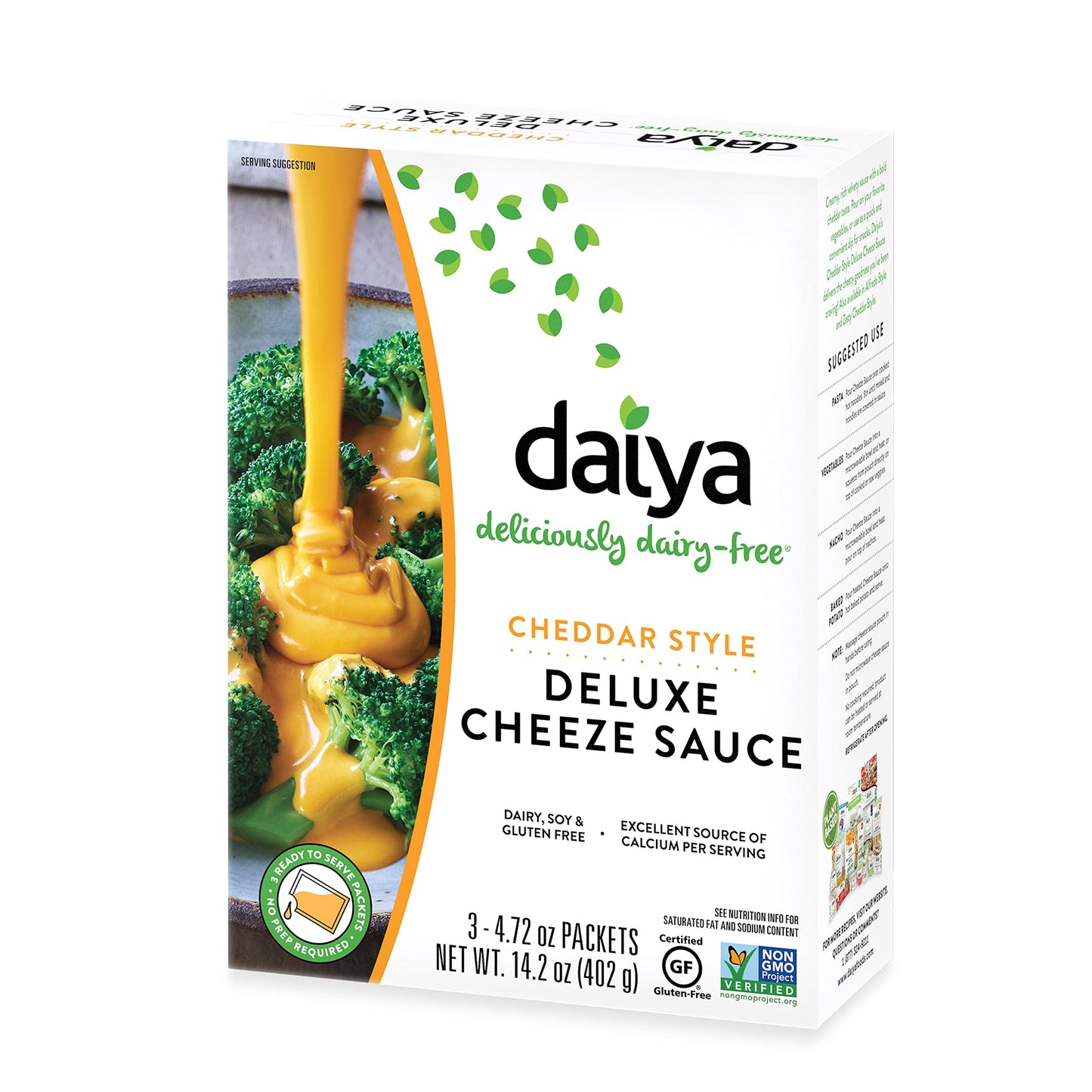 DAIYA FOODS INC, Cheeze Sce, Cheddar Style, Pack of 8, Size 14.2 OZ, (Dairy Free Gluten Free)