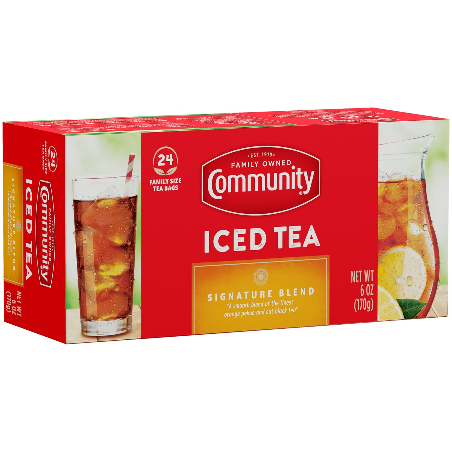 Community Coffee Signature Iced Tea, 288 Family Size Tea Bags, 24 Count Box (Pack Of 12)