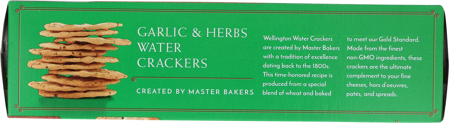 Wellington Garlic & Herb Water Crackers, 4.4-Ounces (Pack of 12)