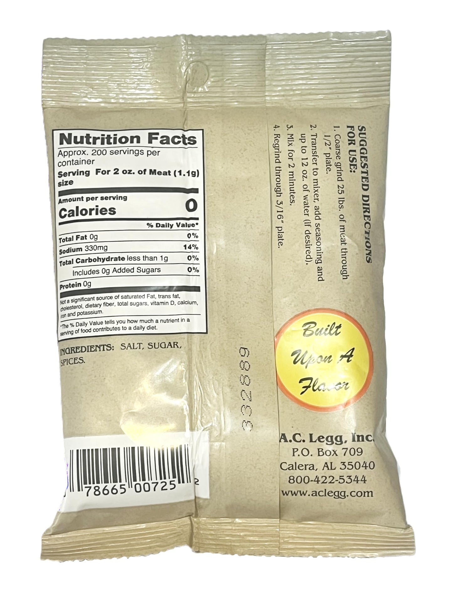 A.C. Legg Old Plantation Seasonings - Blend 7 - Pork Sausage Seasoning